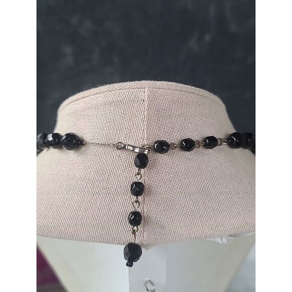 Hobe Faceted Black Beaded Necklace Vintage - Picture 6 of 10